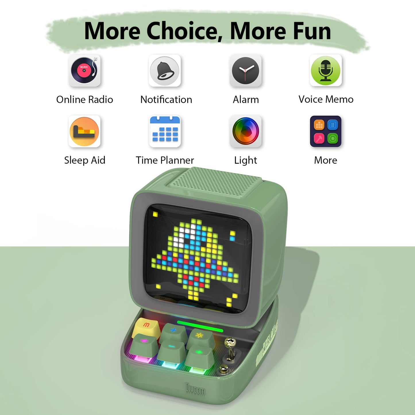 Divoom Ditoo Retro Pixel Art Bluetooth Speaker Programmable RGB Led RRP £81