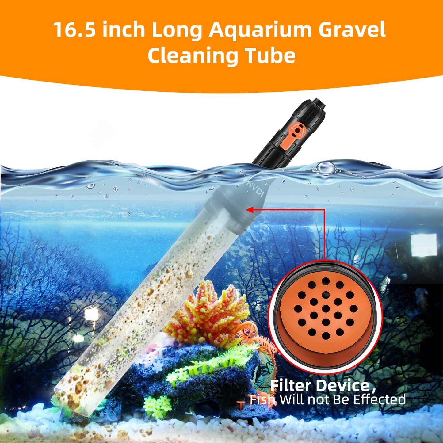 Gravel Vacuum Aquarium Water Changer Siphon Pump – 30ft RRP £36