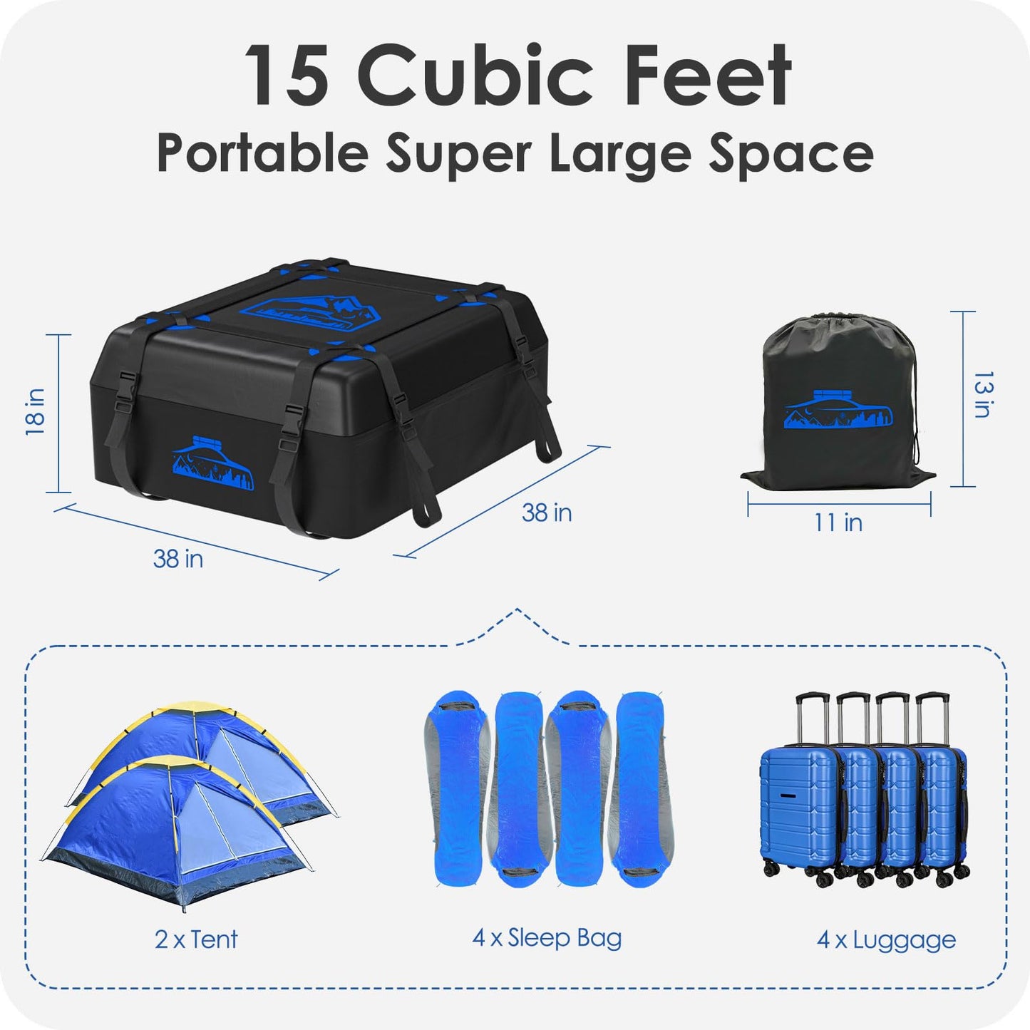 BOYUJK Car Roof Bag 20 Cubic/566 L Waterproof 1000D Car Roof Bag no RRP £70
