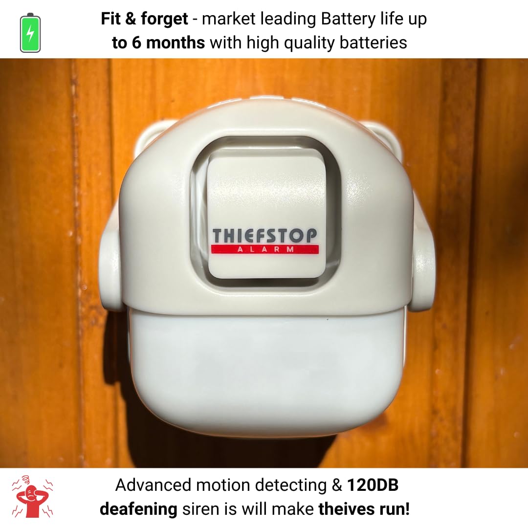 Battery-Powered Wireless Shed Alarm 120 dB PIR Motion Sensor – Black RRP £27