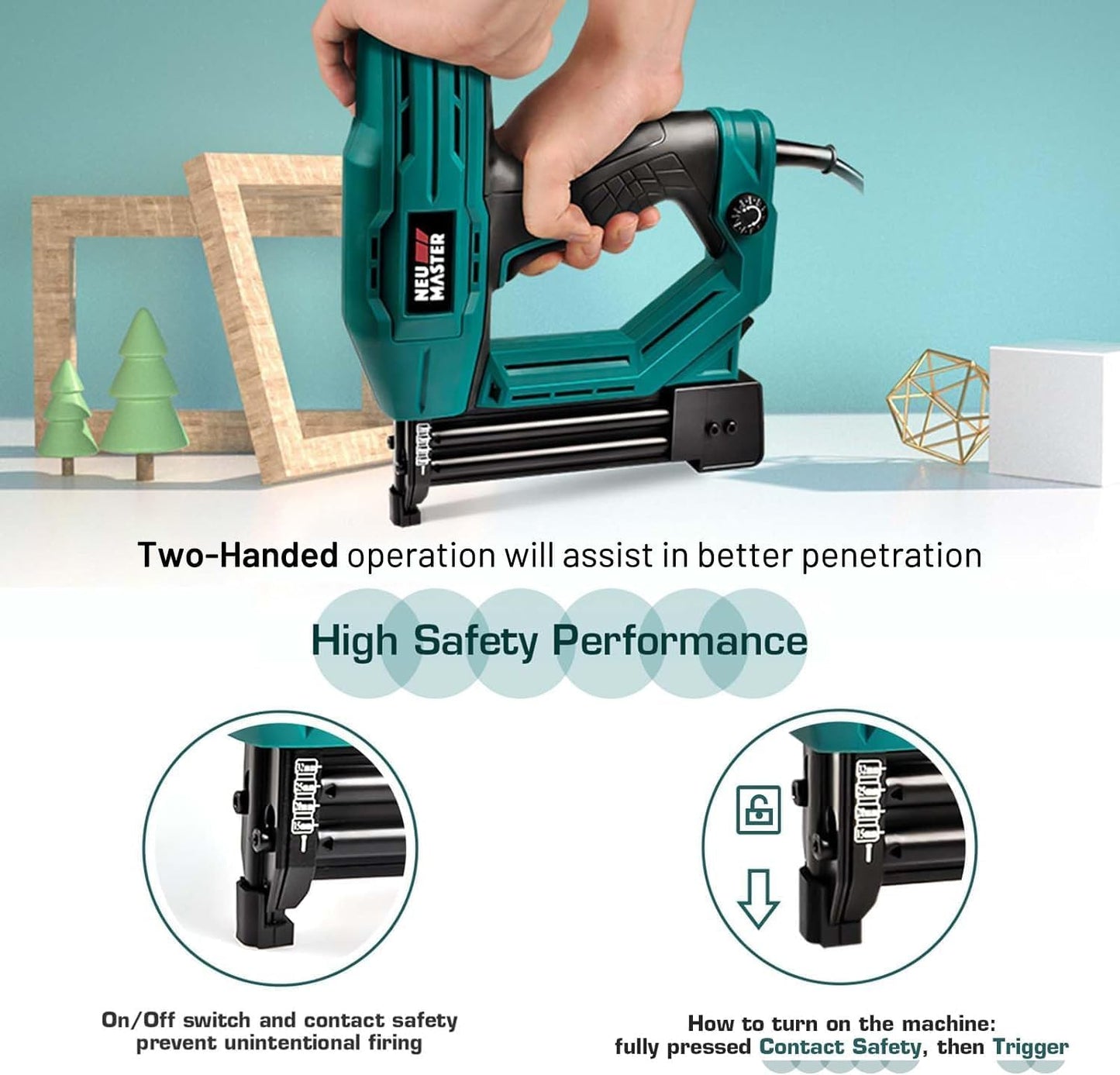 NEU MASTER Electric Brad Nailer NTC0040-AU Electric Nail Gun/Staple RRP £71