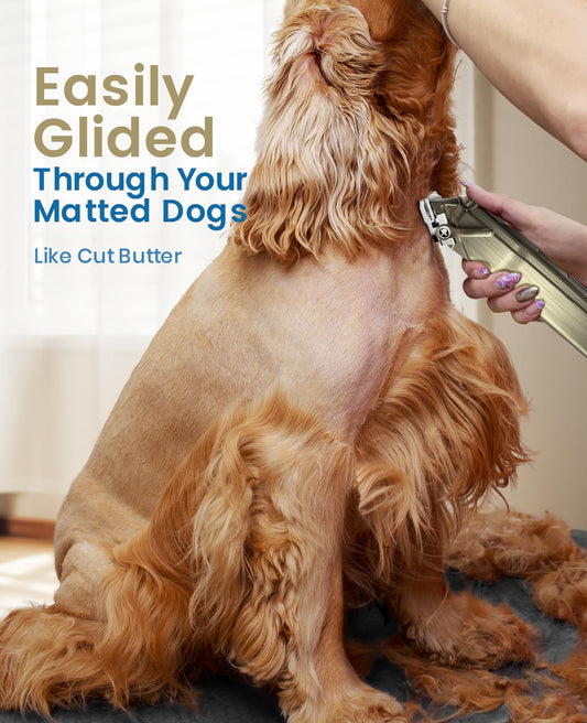 oneisall Dog Clippers Grooming Thick Heavy Coats/Low Noise - (Gold)