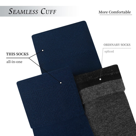 Mens Socks 9-11 Multipack Navy Blue Socks Seamless Cuff Soft Pairs of Cotton Socks