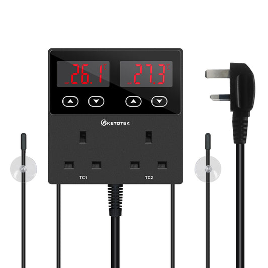 Dual Digital Reptile Thermostat Temperature Controller – RRP £35