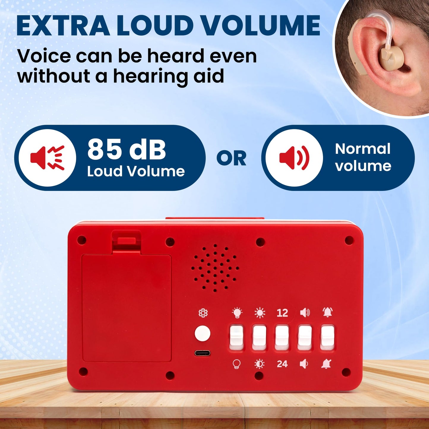 Talking Clock - Extra Loud Time Date Elderly Dementia Hearing RRP £42