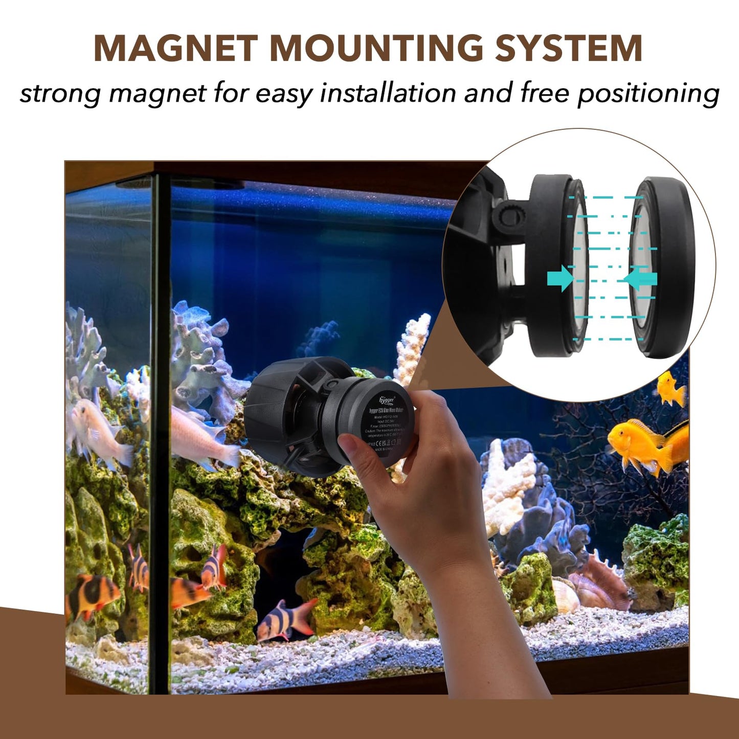 hygger 24/7 Mode Aquarium Wave Maker 6000LPH Fish Tank Wave Maker RRP £52