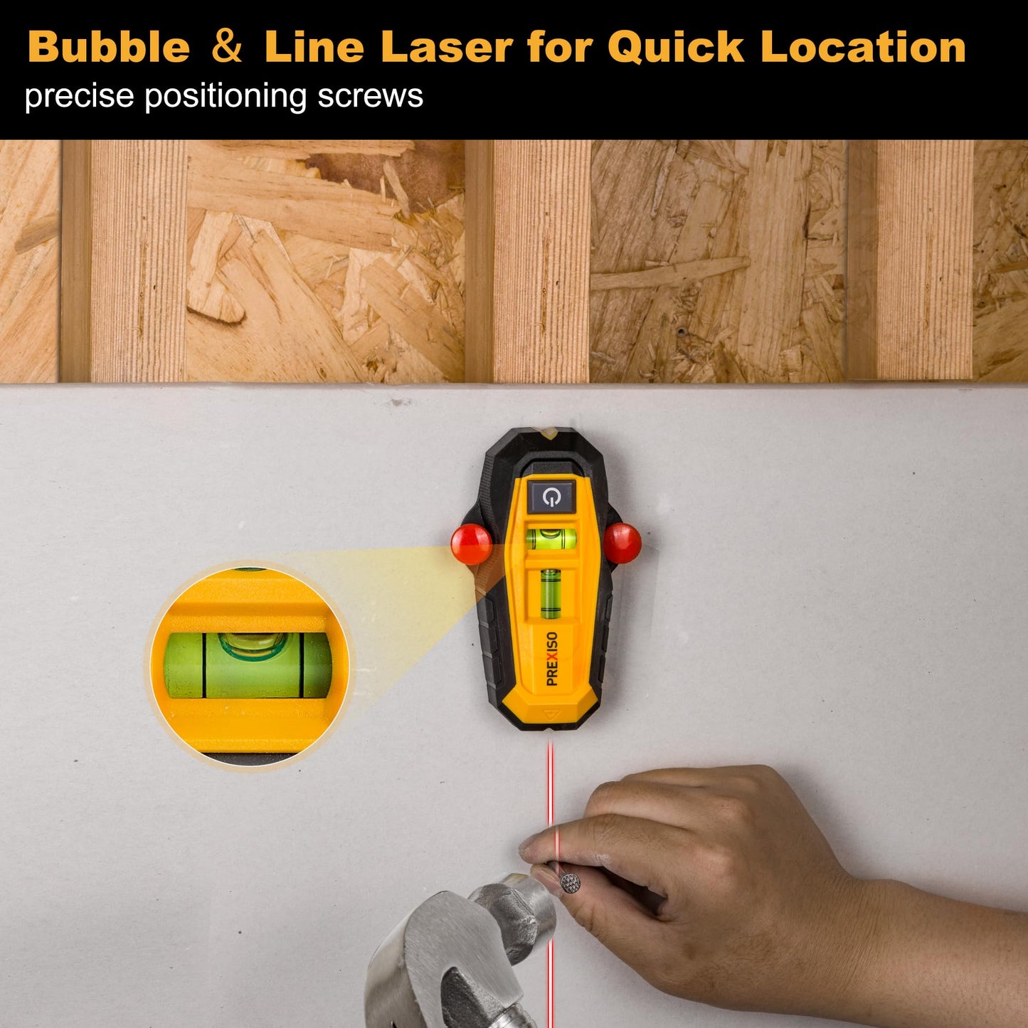 Magnetic Stud Finder Laser Level 2-in-1 Wall Scanner Tool Marking – RRP £20