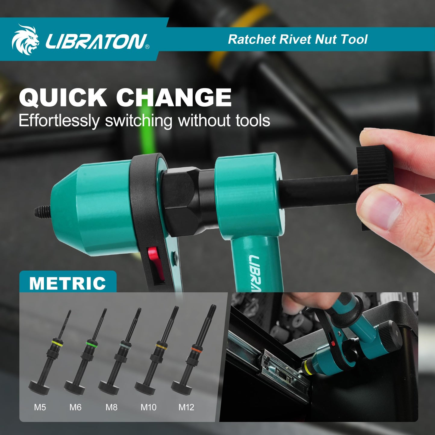 LIBRATON Rivet Nut Tool Rivnut Tool Professional Ratchet Nutsert Tool RRP £66