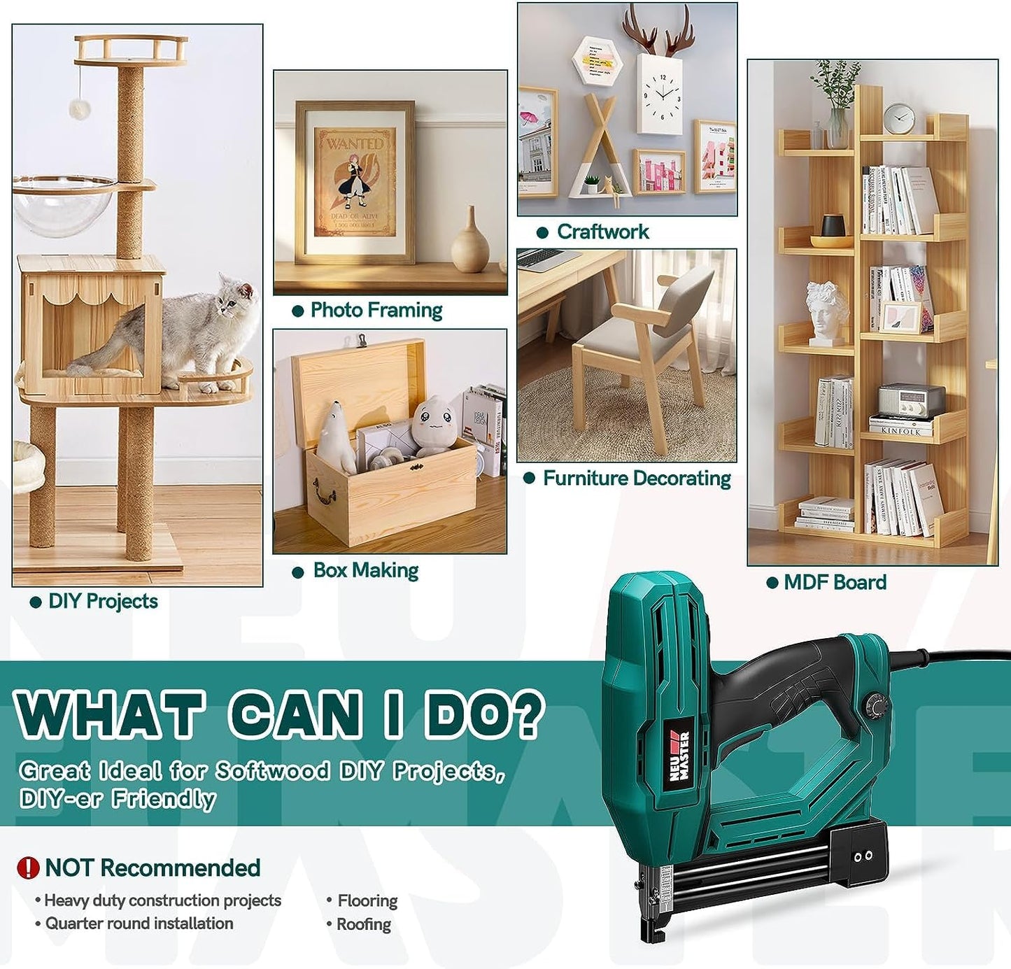 NEU MASTER Electric Brad Nailer NTC0040-AU Electric Nail Gun/Staple RRP £71