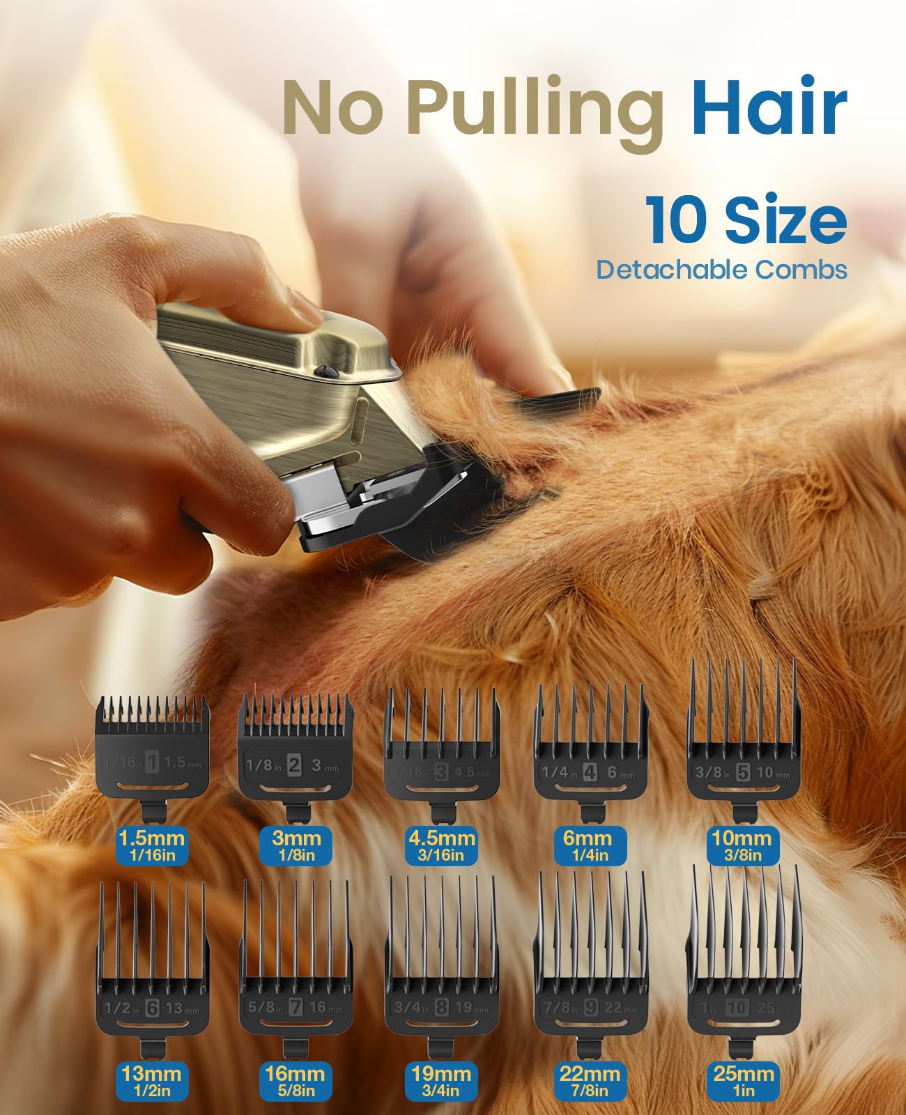 oneisall Dog Clippers Grooming Thick Heavy Coats/Low Noise - (Gold)