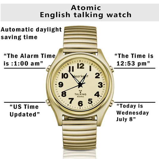 Hearkent Radio Controlled Talking Watch Stainless Steel Expanding RRP £40