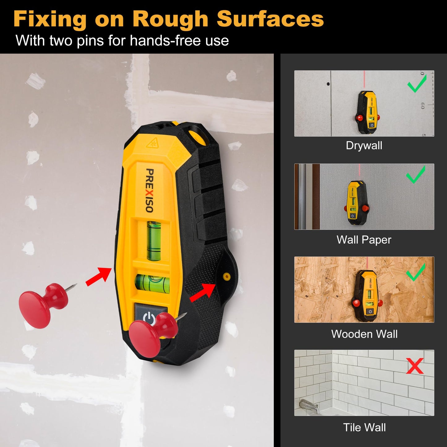 Magnetic Stud Finder Laser Level 2-in-1 Wall Scanner Tool Marking – RRP £20
