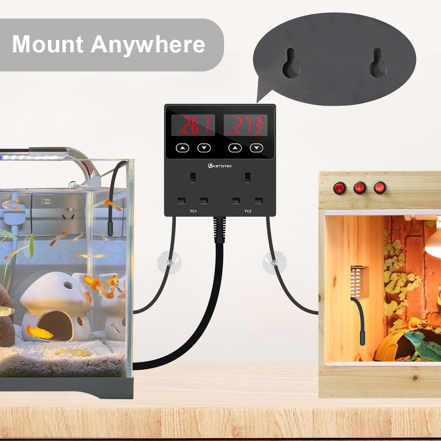 Dual Digital Reptile Thermostat Temperature Controller – RRP £35