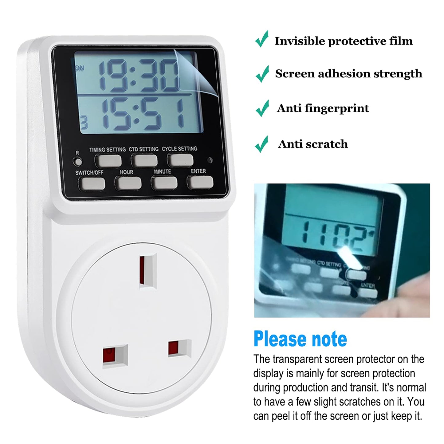 ORIDGET 24 Hour Digital Electric Timer Plug Socket UK On-Off Repeat RRP £23