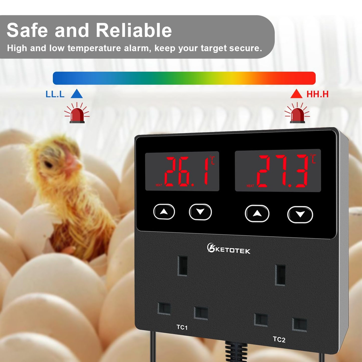Dual Digital Reptile Thermostat Temperature Controller – RRP £35
