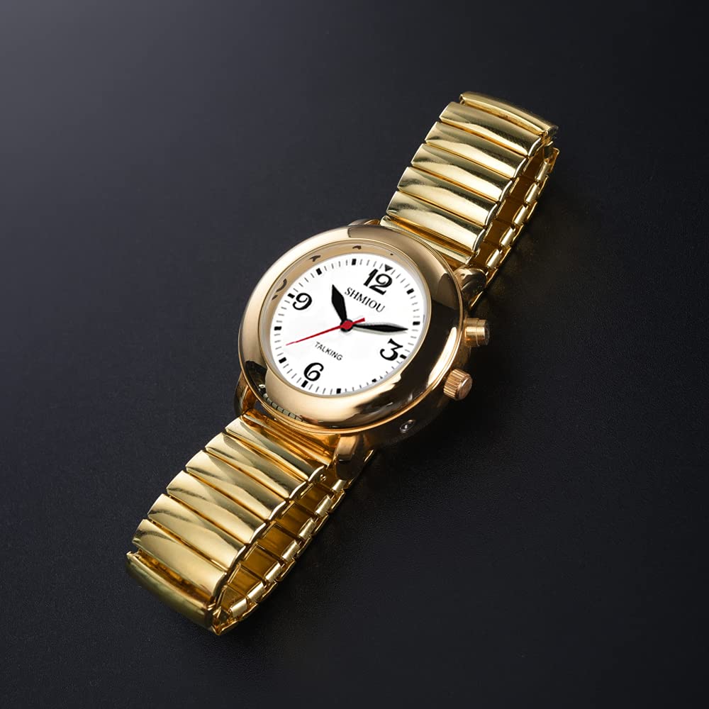 SHMIOU English Talking Watch Women Golden Senior Blind Visually RRP £46