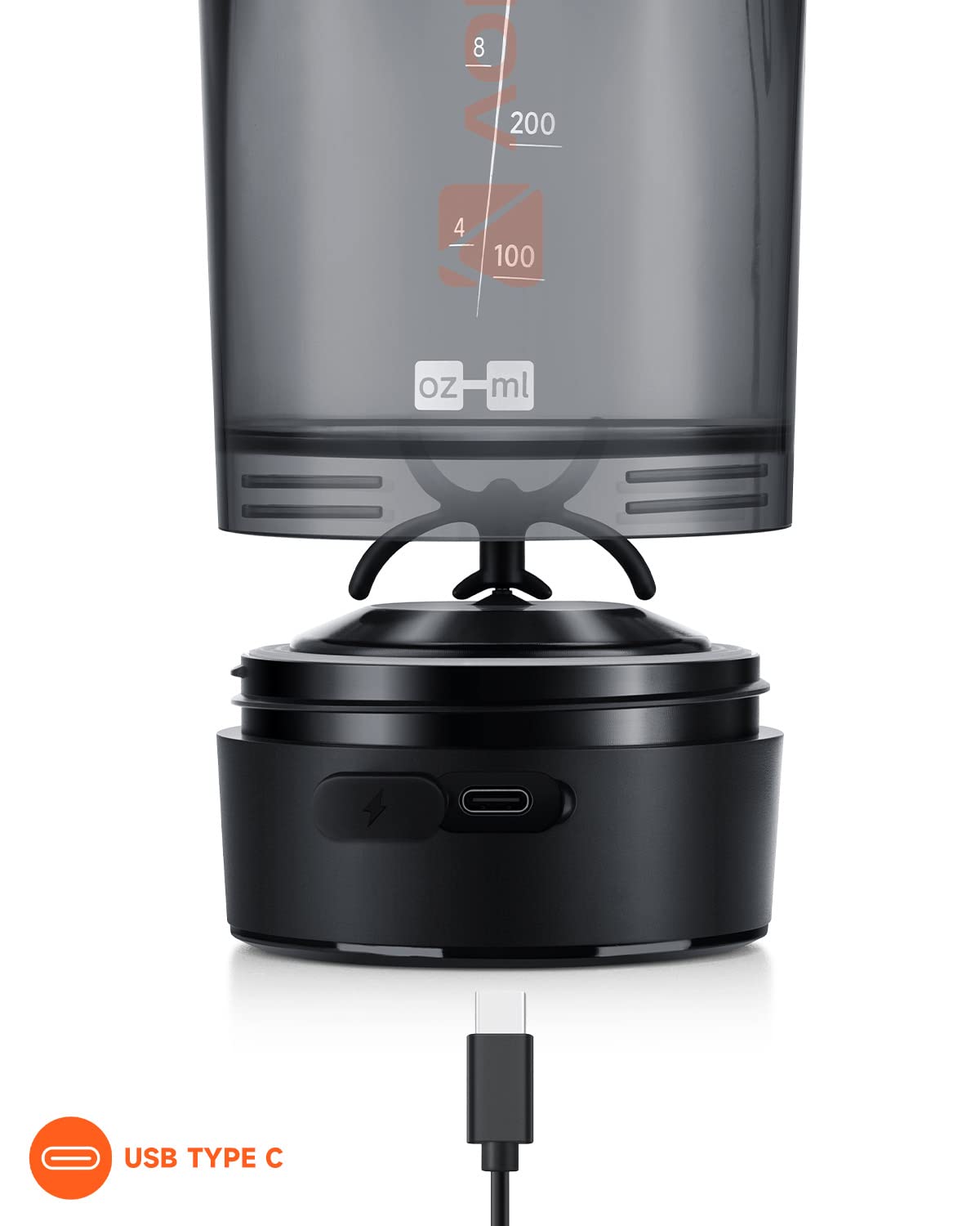 Shaker Bottle Gallium USB C Rechargeable Electric Mixer Shaker