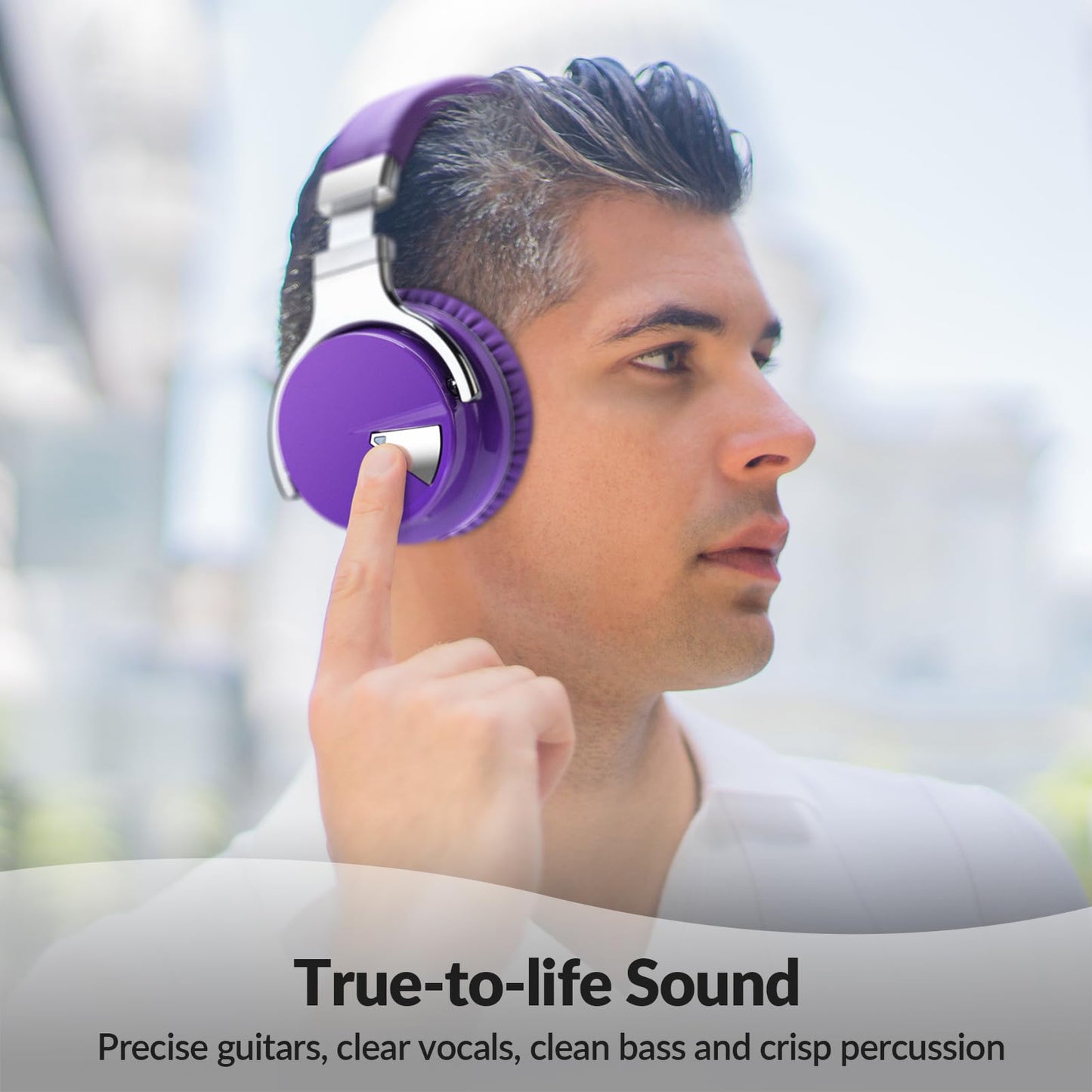 GarageRock E7 Active Noise Cancelling Headphones Bluetooth Headphones RRP £65