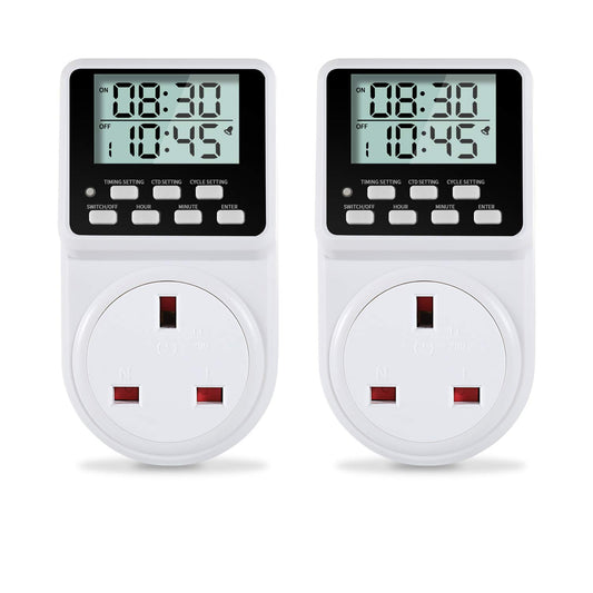 ORIDGET 24 Hour Digital Electric Timer Plug Socket UK On-Off Repeat RRP £23