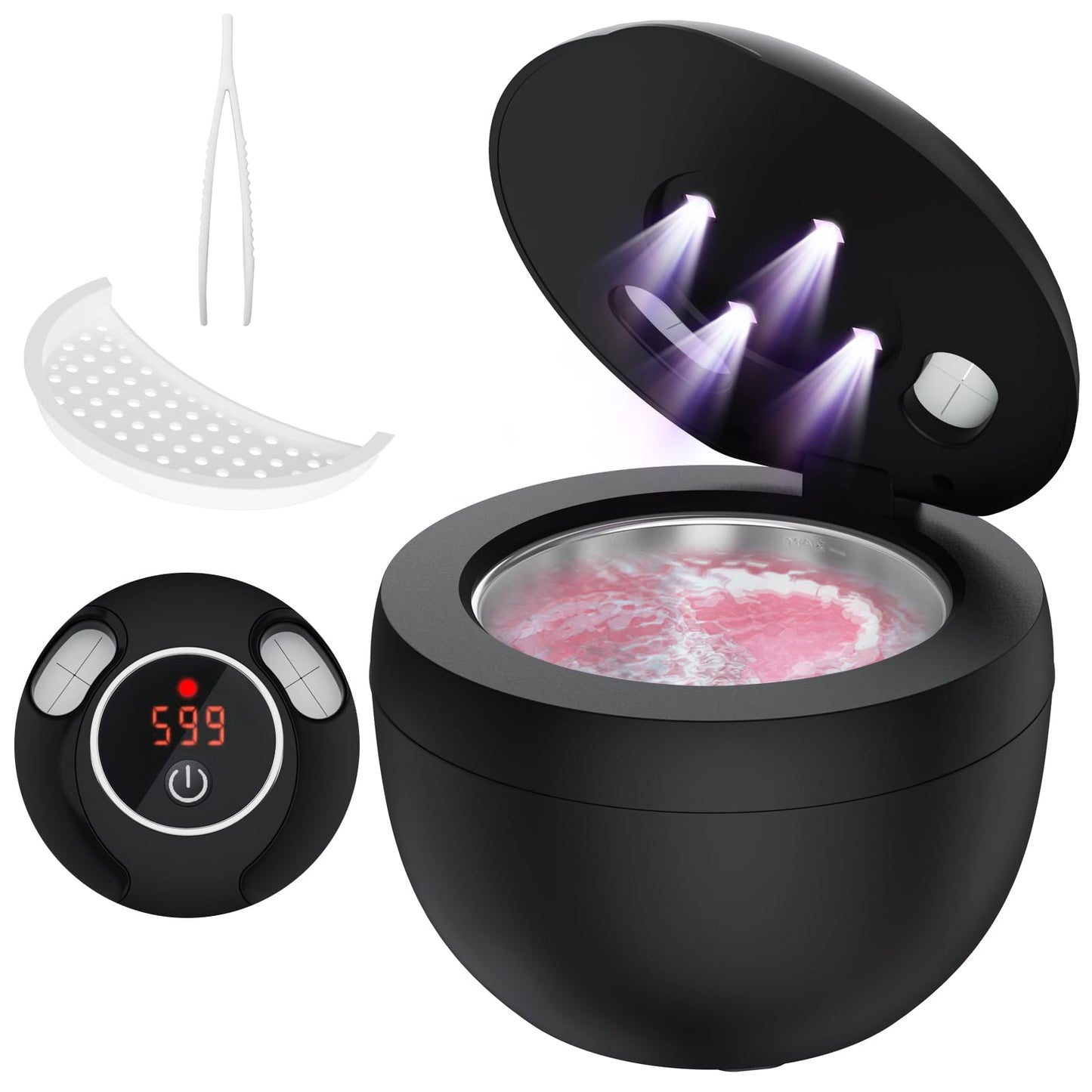Accwork Ultrasonic Retainer Cleaner 45kHz Ultrasonic Denture Cleaner RRP £36