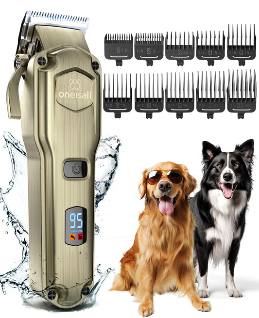 oneisall Dog Clippers Grooming Thick Heavy Coats/Low Noise - (Gold)