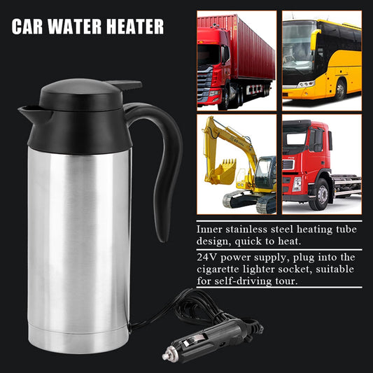 24V Electric Car Kettle 750ml Cigarette Lighter Plug