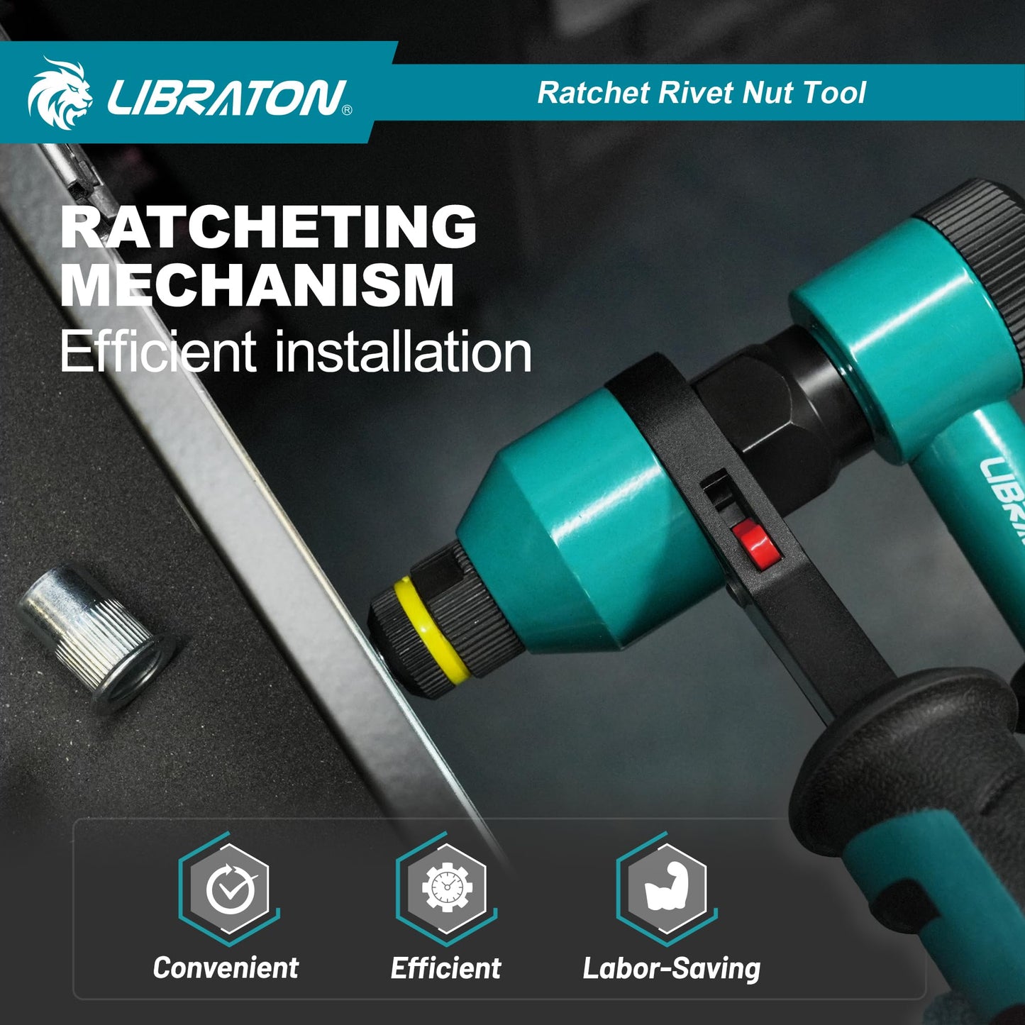 LIBRATON Rivet Nut Tool Rivnut Tool Professional Ratchet Nutsert Tool RRP £66