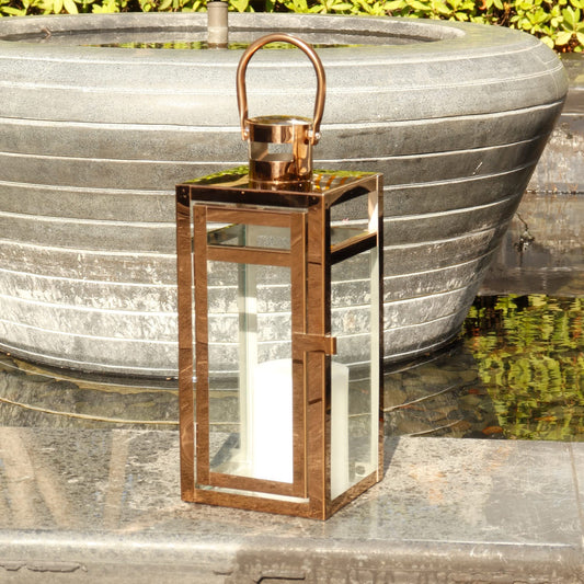 Stainless Steel Decorative Lantern 30cm High Metal Candle