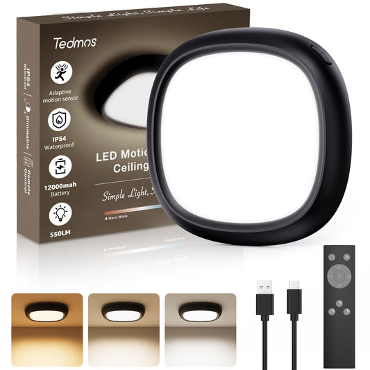 Battery Powered Motion Sensor Shed Light 550LM – Black