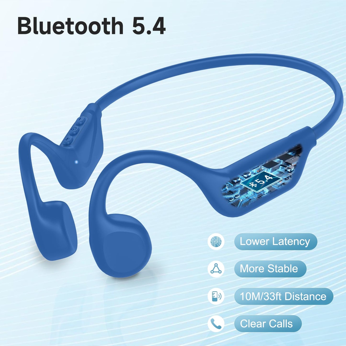 LOBKIN Bone Conduction Headphones Bluetooth 5.4 Wireless Open Ear RRP £35