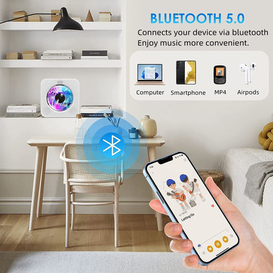 Portable CD Player Bluetooth Gueray Desktop CD Players Home Bulit-in RRP £32