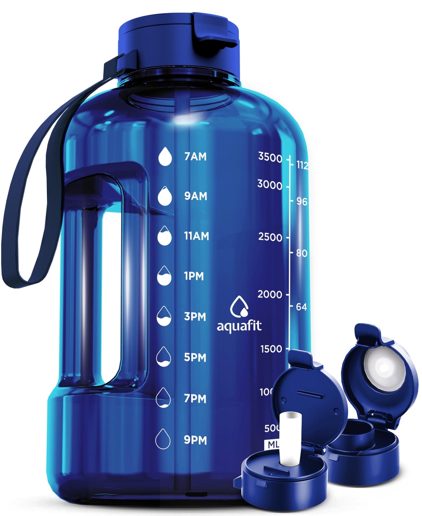 AQUAFIT 4 Litre Water Bottle Straw - Water Bottle 4L Time Marker - RRP £23