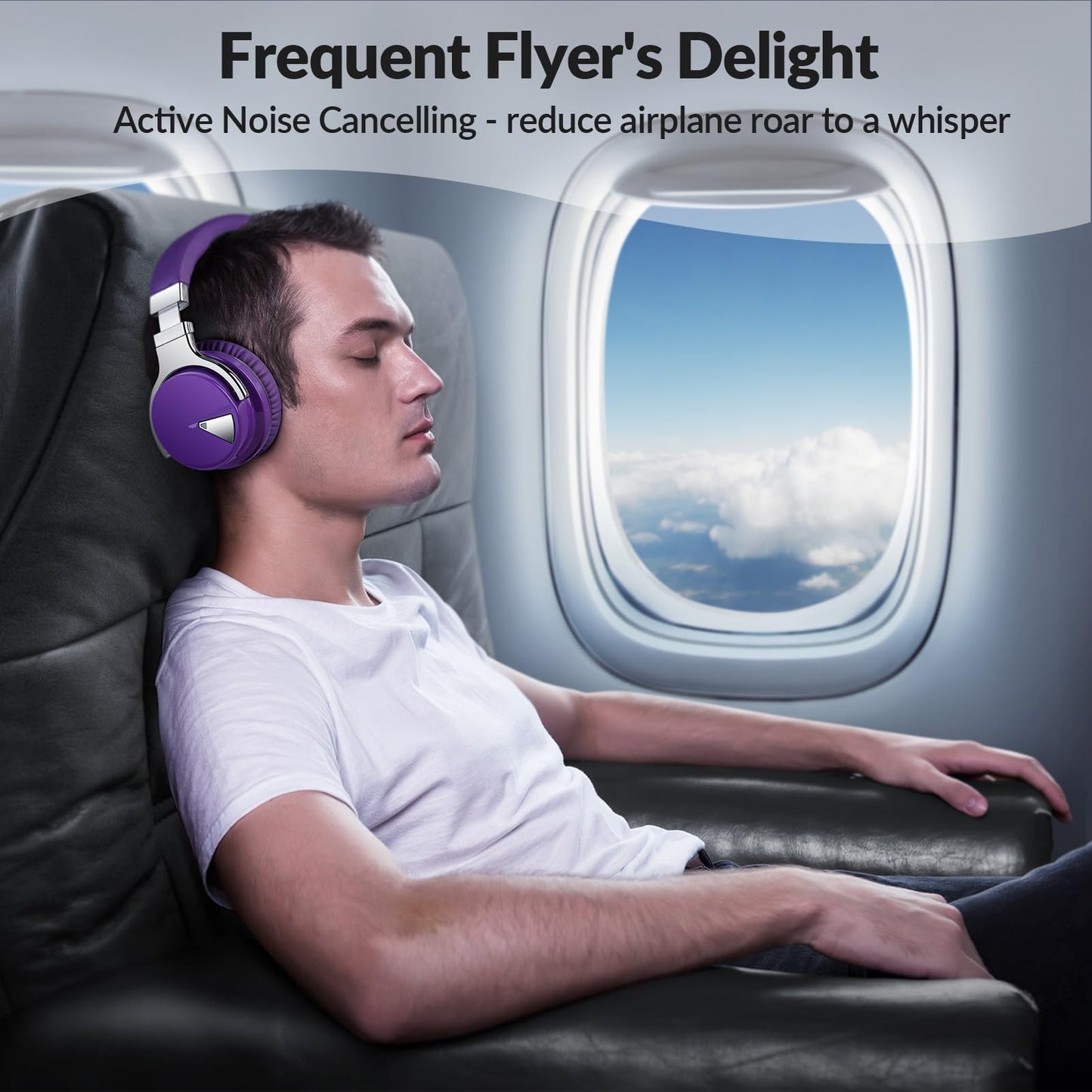GarageRock E7 Active Noise Cancelling Headphones Bluetooth Headphones RRP £65