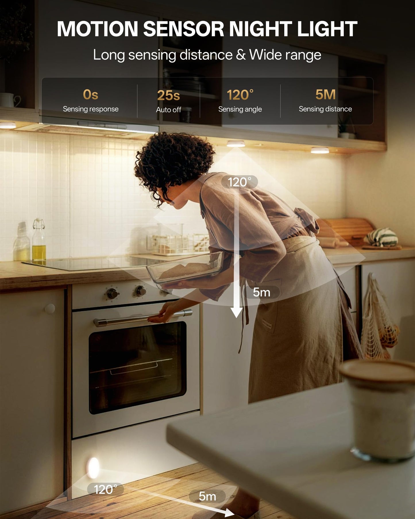 Homelist Rechargeable Motion Sensor Under Cabinet Lights 6 Pack – RRP £50