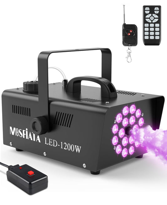 1200W Smoke Machine 6000CFM Fog 18 LED Lights 4 Effects – Outdoor RRP £62