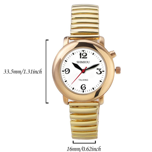 SHMIOU English Talking Watch Women Golden Senior Blind Visually RRP £46