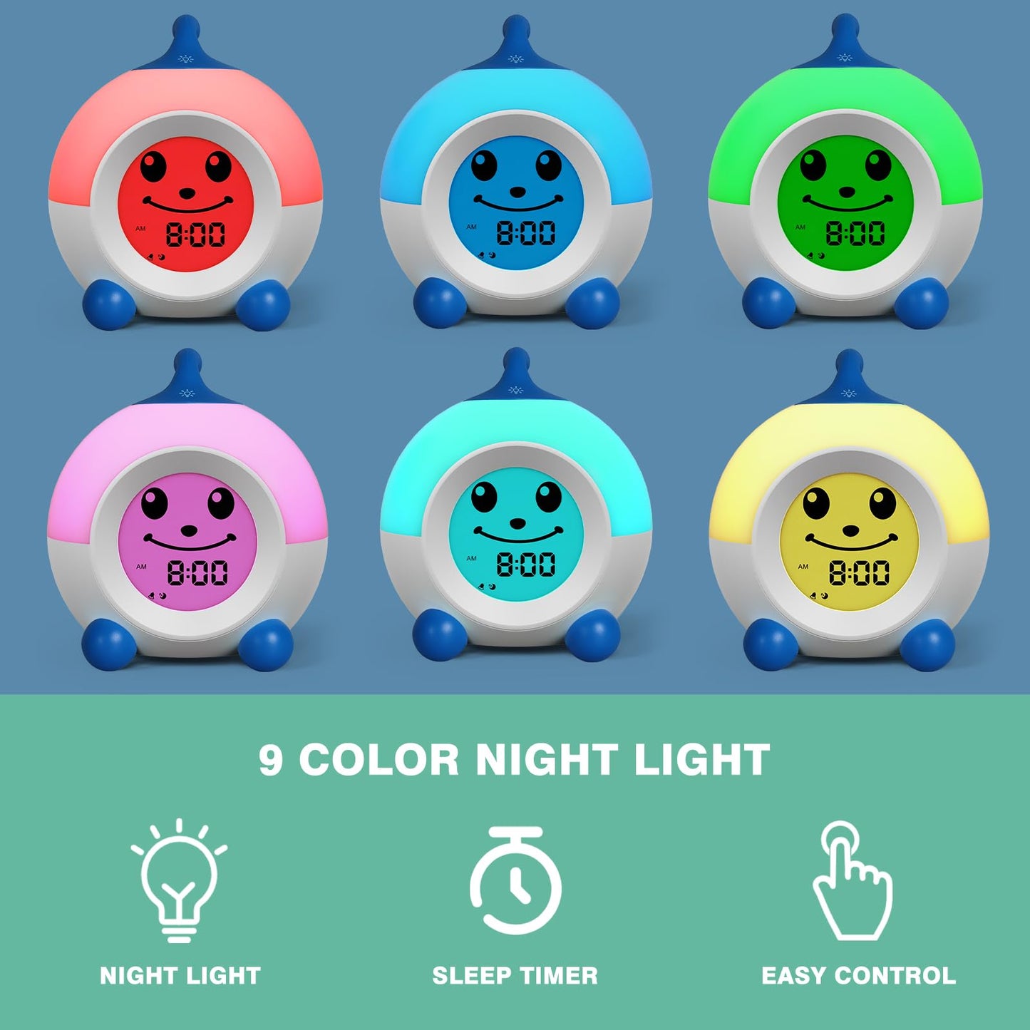 Teach Me Time Kids Alarm Clock Children's Sleep Trainer Emoji