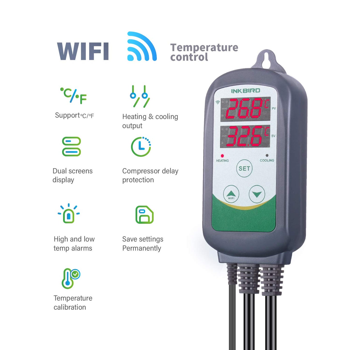 Inkbird Digital Wireless Thermostat ITC-308-WiFi Temperature RRP £46