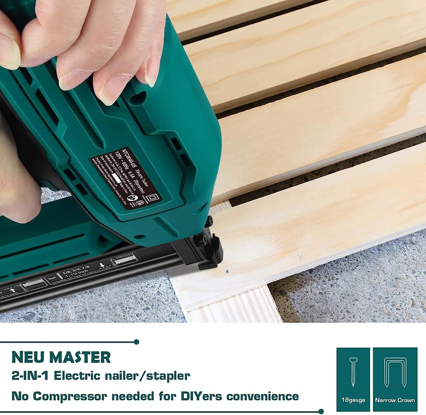 NEU MASTER Electric Brad Nailer NTC0040-AU Electric Nail Gun/Staple RRP £71