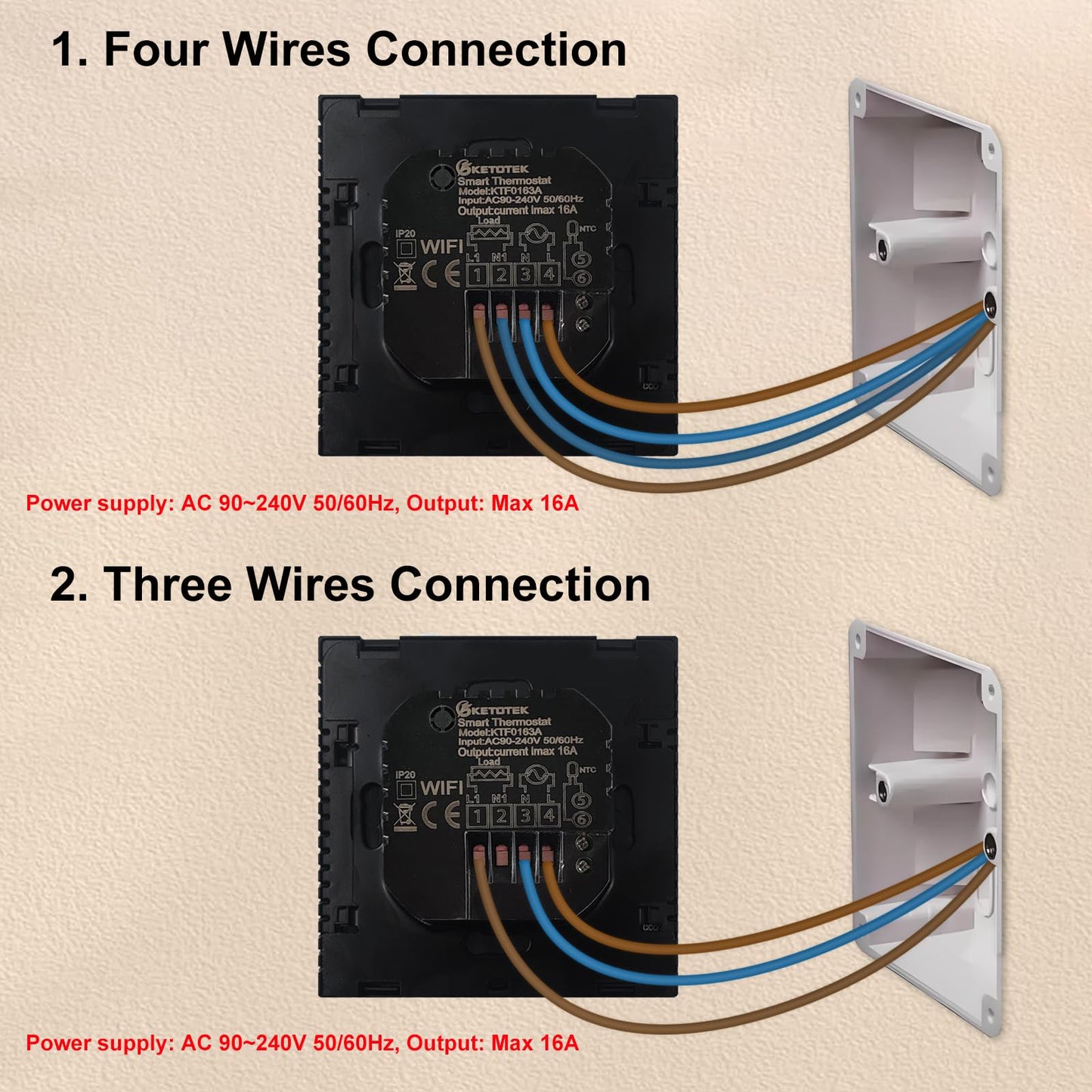 KETOTEK WiFi Thermostat Electric Underfloor Heating Programmable App RRP £50