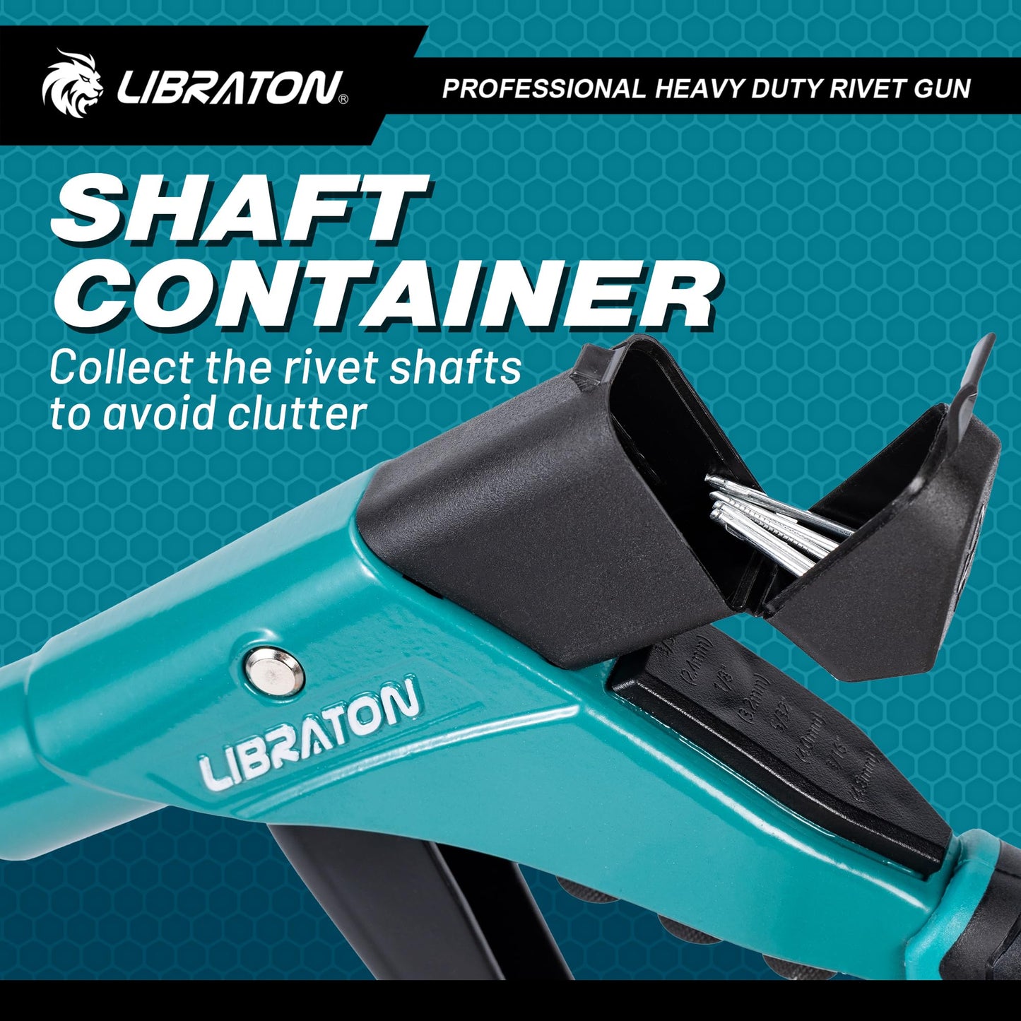 Heavy Duty Rivet Gun One-Handed Set Tool-Free Interchangeable Heads