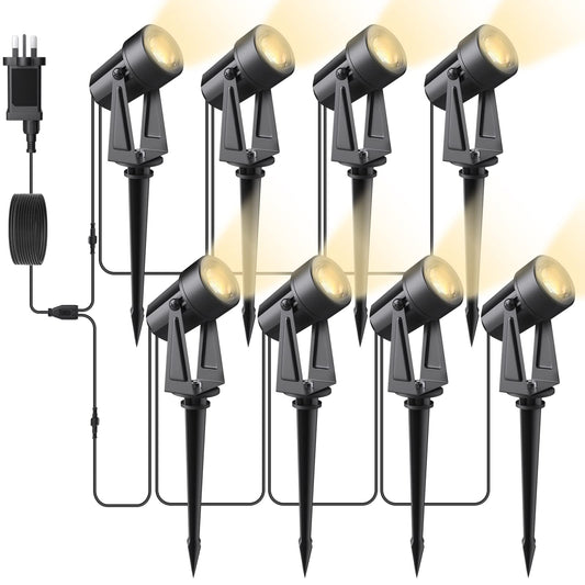 Svater Garden Spotlights Mains Powered 92FT/28m 8-in-1 LED Landscape RRP £57