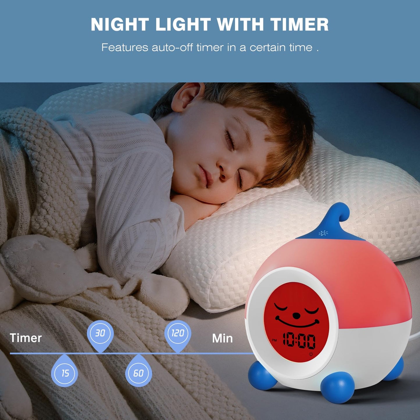 Teach Me Time Kids Alarm Clock Children's Sleep Trainer Emoji
