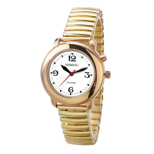 SHMIOU English Talking Watch Women Golden Senior Blind Visually RRP £46
