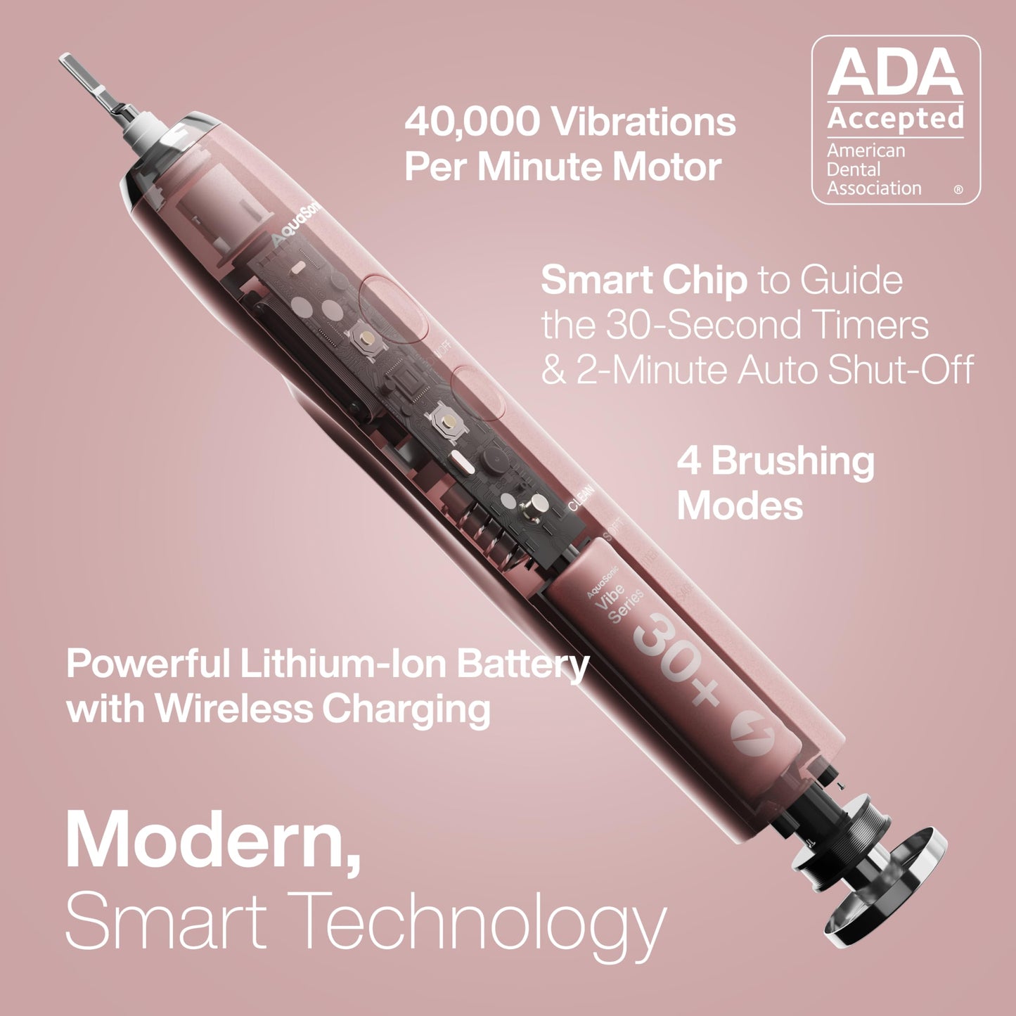 Aquasonic Vibe Series Ultra Whitening Toothbrush ADA Accepted RRP £40